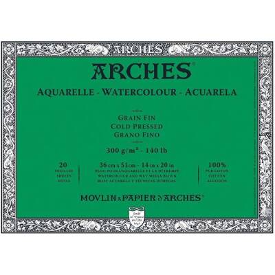 Arches Suluboya Blok Defter 20x26 cm 300 Gr 20 Yaprak Cold Press Grain Fin