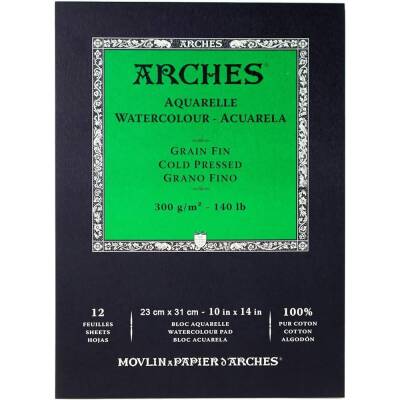 Arches Suluboya Blok Defter 23X31 cm 300 Gr 12 Yaprak Orta Doku