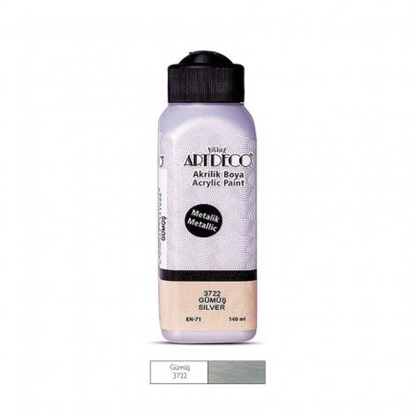 Artdeco Metalik Akrilik Boya 140 ml 3722 Gümüş - 1