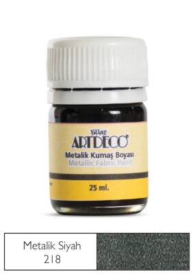 Artdeco Metalik Kumaş Boyası 25 ml 218 Siyah
