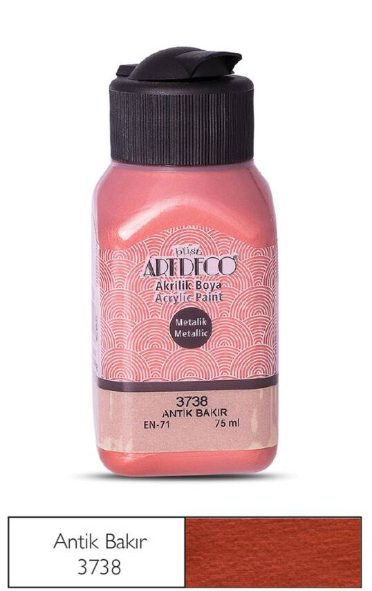 Artdeco Metallic Acrylic Paint 75 ml 3738 Antique Copper - 1