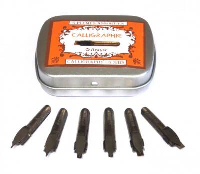 Brause Kaligrafi Seti Metal Kutu 6 Uç 21000B (1)