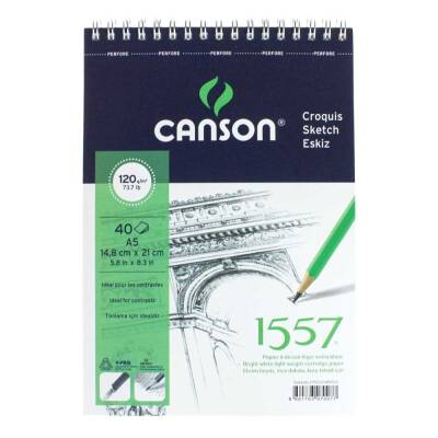 Canson 1557 Eskiz Çizim Defteri A5 120gr 40Syf