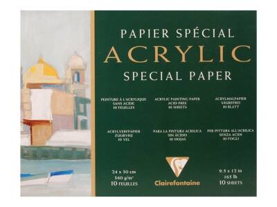 Clairefontaine Akrilik Blok 360Gr. 10 Yaprak - 24X30Cm