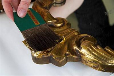 Da Vinci Blue Squirrel Hair Straight Gold Foil Beard Brush Series 500 No:40 (1)