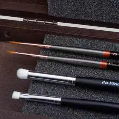 Da Vinci Miniature Brush Set, 4-piece, Wooden Box (1)