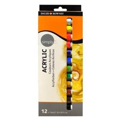 Daler Rowney Simply Akrilik Boya Seti 12 Renk x 12 ml