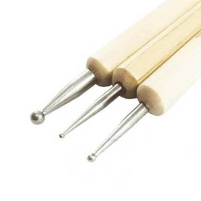 Folyo Kabartma Kalemi Ahşap Saplı 3'Lü