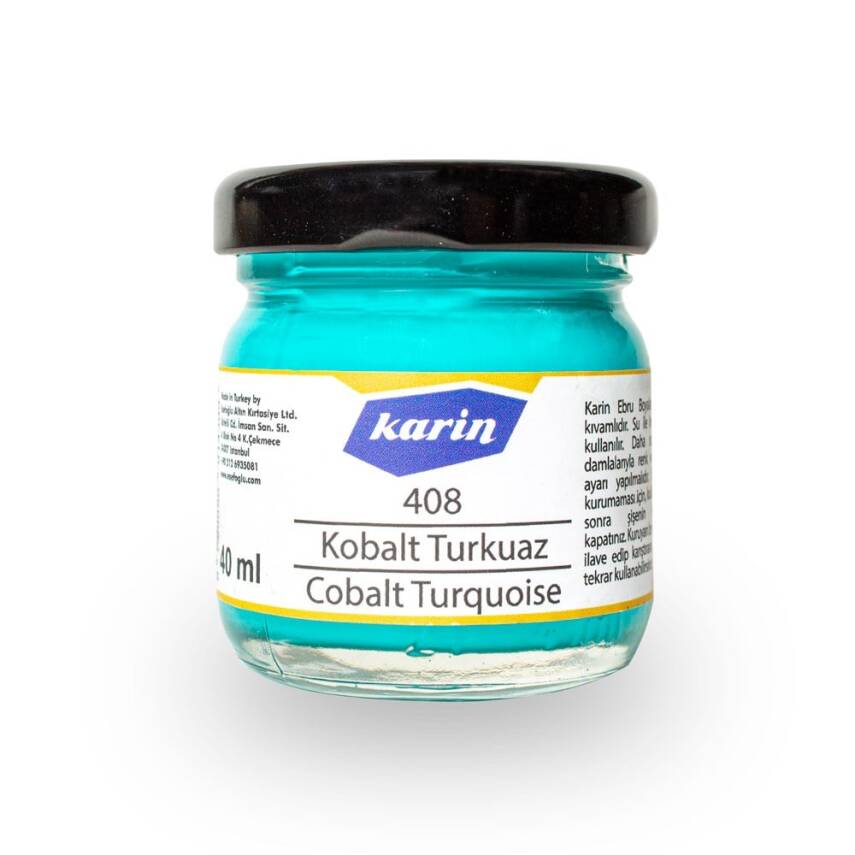 Karin Ebru Boyası 408 Kobalt Turkuaz 40 ml - 2