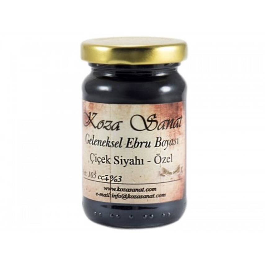 Koza Ezilmiş Ebru Boyası 105 ml Çiçek Siyah - 1