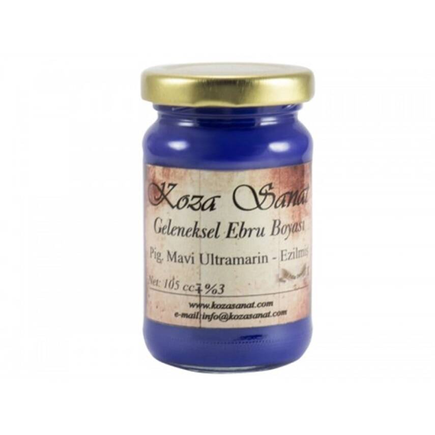 Koza Ezilmiş Ebru Boyası 105 ml Pigment Mavi Ultramarin - 2