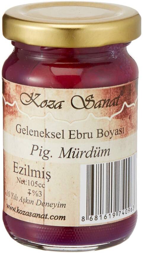 Koza Ezilmiş Ebru Boyası 105 ml Pigment Mürdüm - 2