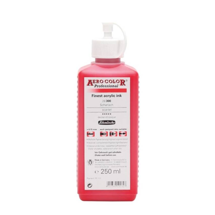 Schmincke Aero Color Akrilik Mürekkep 250 ml 300 Scarlet - 1