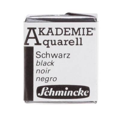 Schmincke Akademie Aquarell Yarım Tablet Sulu Boya 782 Black - 1