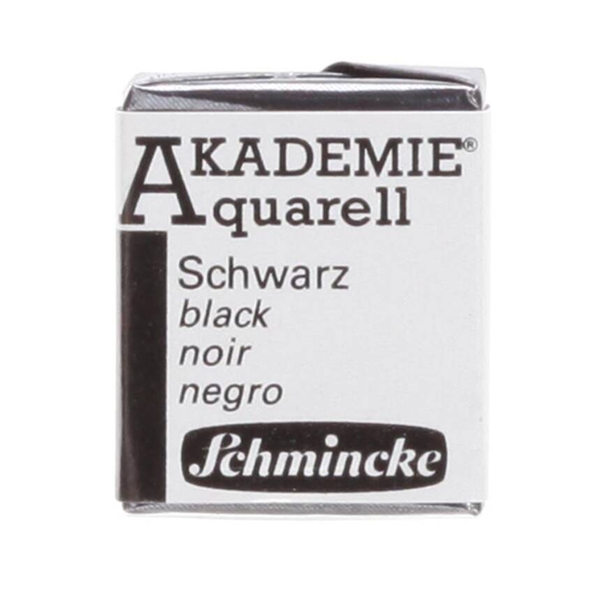 Schmincke Akademie Aquarell Yarım Tablet Sulu Boya 782 Black - 1