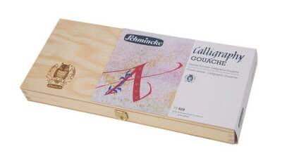 Schmincke Calligraphy Artist Guaj Boya Set Ahşap Kutu 12x20ml (1)