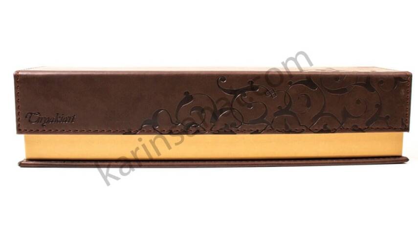 Tiryaki Art Suni Deri Kalemlik Büyük Boy Kahve - 3