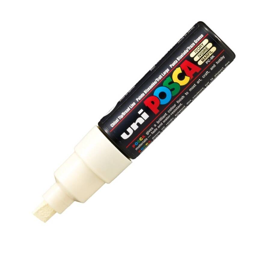 Uni Posca Pc-8K Boyama Markörü 8 mm Kesik Uç Fildişi - 1